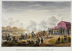 The Bombardment of Madrid, 4 December 1808 (engraved by Edme Bovinet)
